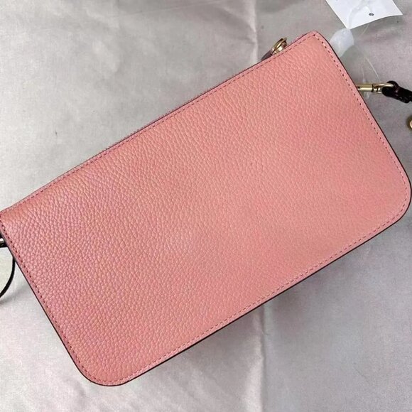 Coach C5368 Noa Pop Up Messenger In Colorblock In Brass/Light Coral Multi - Picture 2 of 5